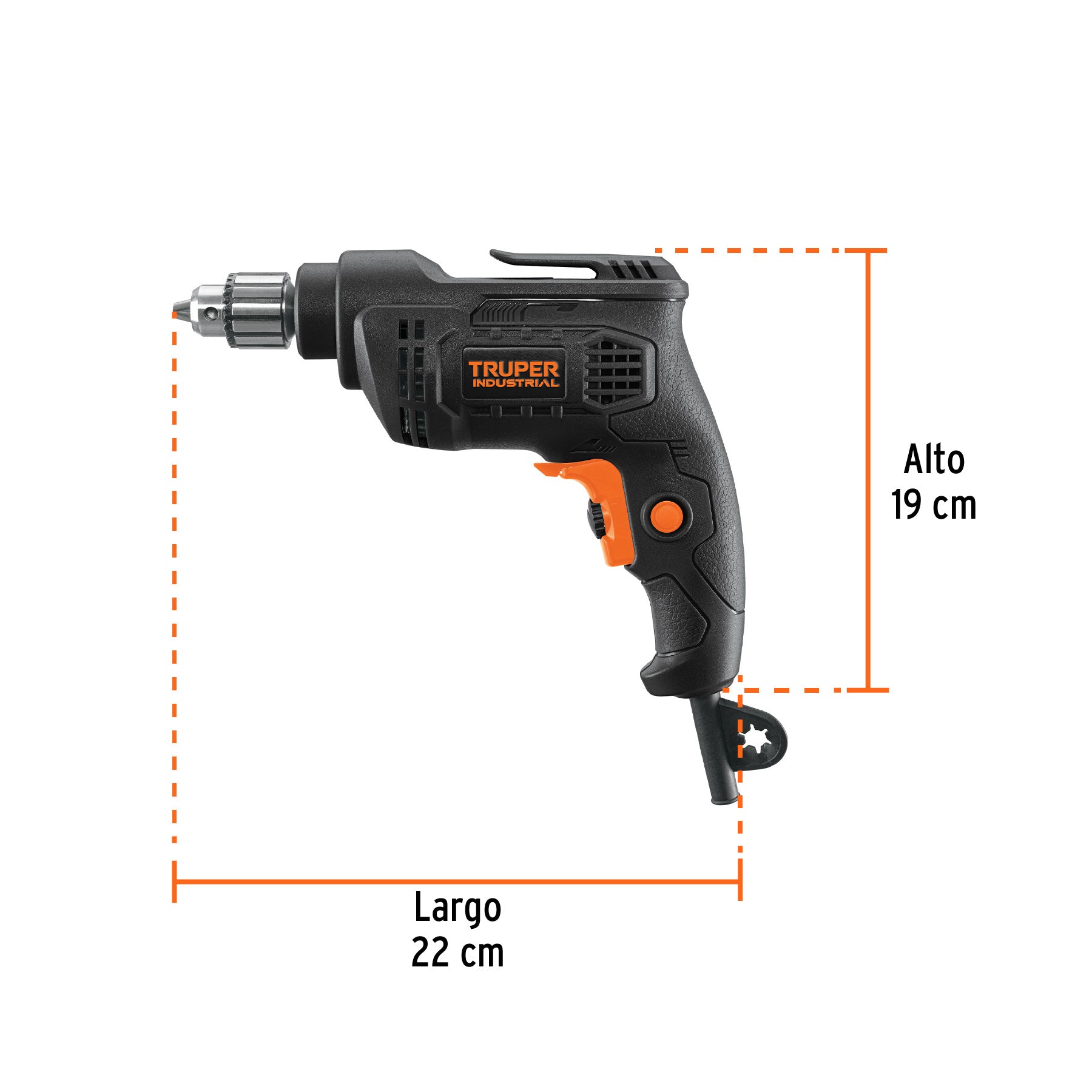 Taladro 1/4", 380W, TRUPER INDUSTRIAL