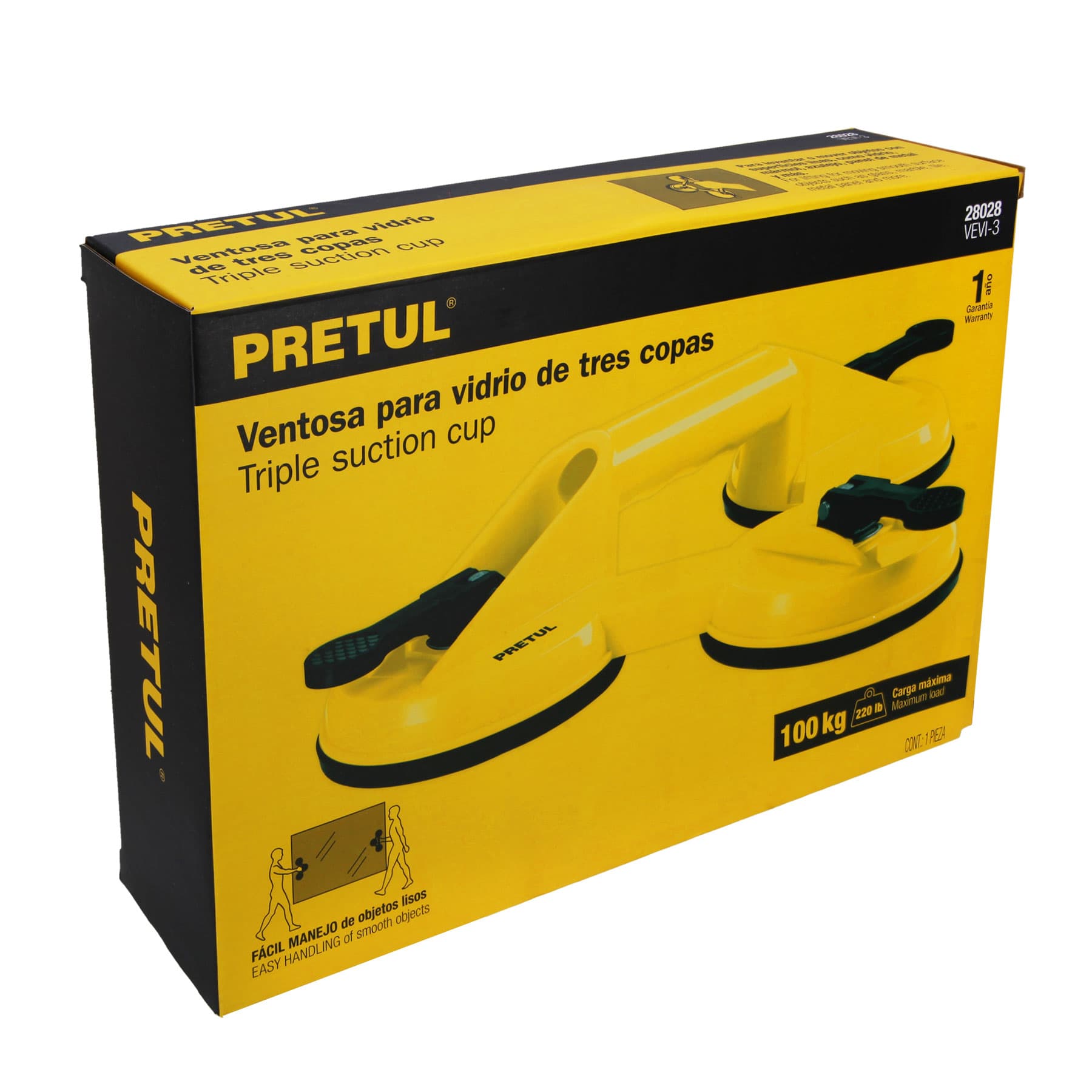 Pretul VEVI-3 Ventosa de plástico para vidrio, 3 copas de succión