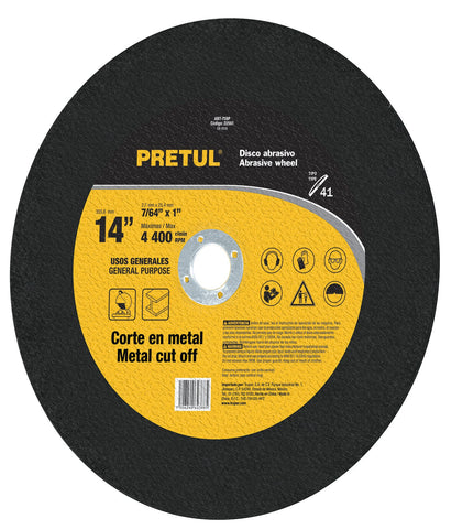 Pretul ABT-758P Disco corte metal, Tipo 41, 14' , usos generales, Pretul - Ferrenacional