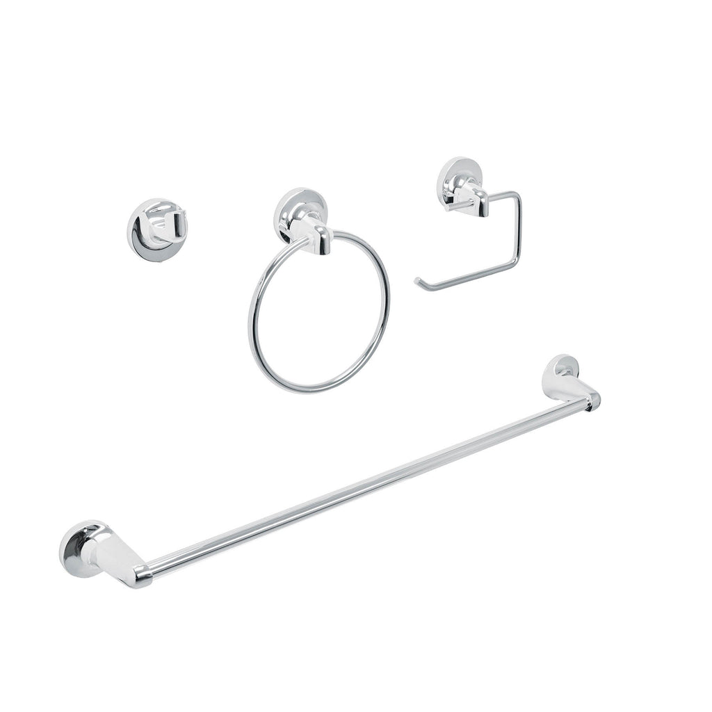 Foset AQA-4004 Juego de 4 accesorios para baño metálicos, Foset Aqua