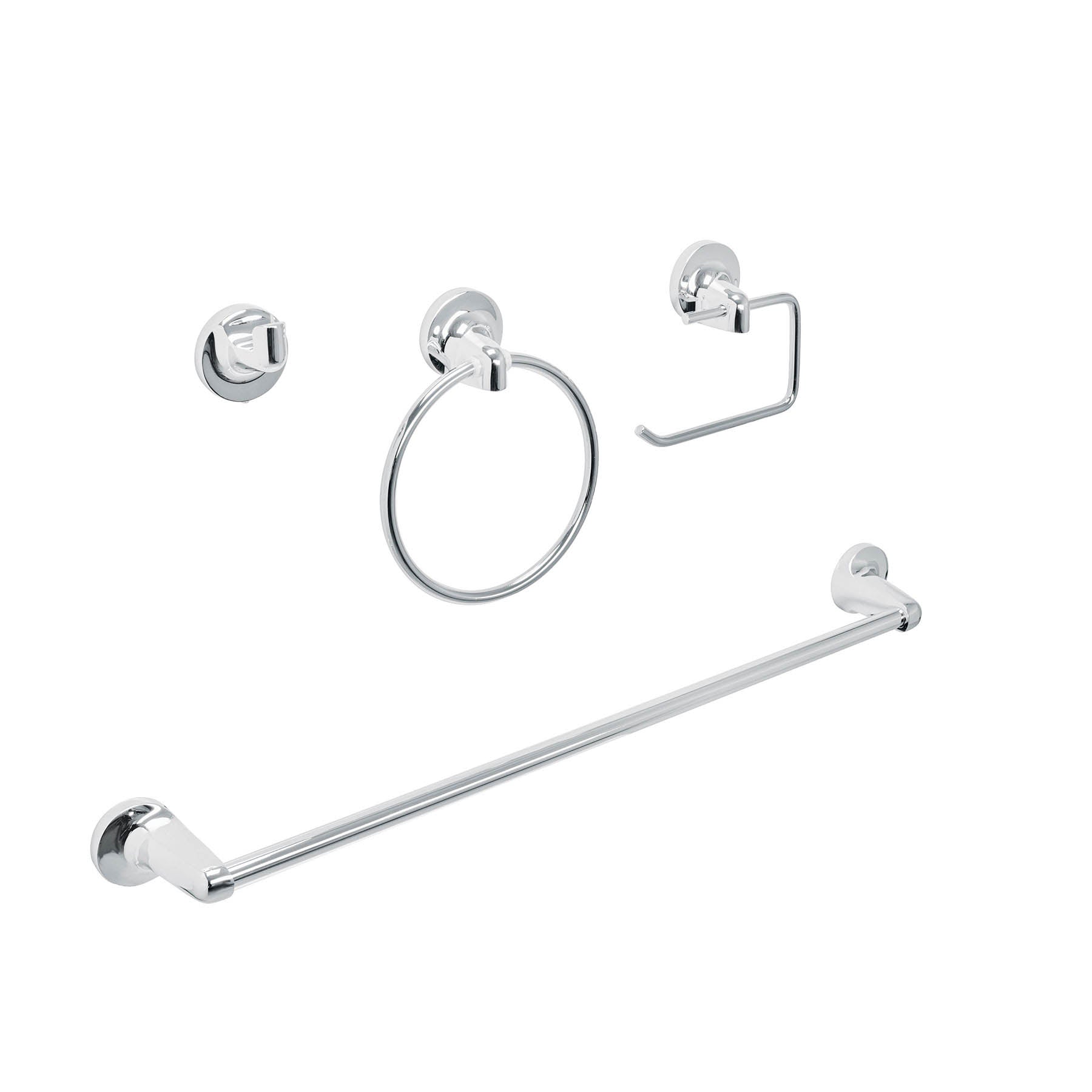 Foset AQA-4004 Juego de 4 accesorios para baño metálicos, Foset Aqua