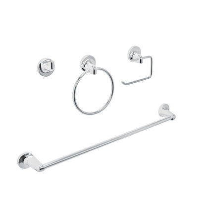 Foset AQA-4004 Juego de 4 accesorios para baño metálicos, Foset Aqua