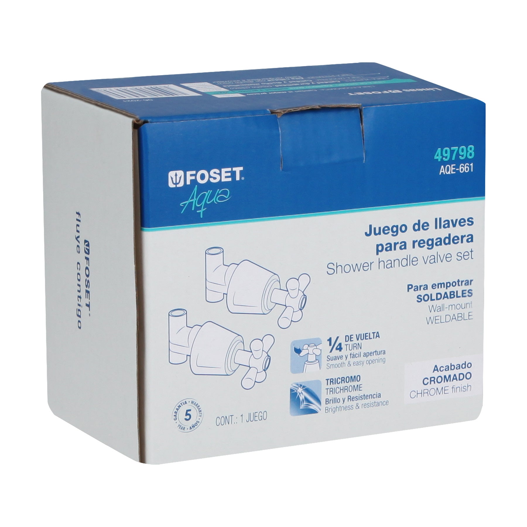 Foset AQE-661 Juego 2 llaves de empotrar, soldable tipo cruceta, Aqua - Ferrenacional