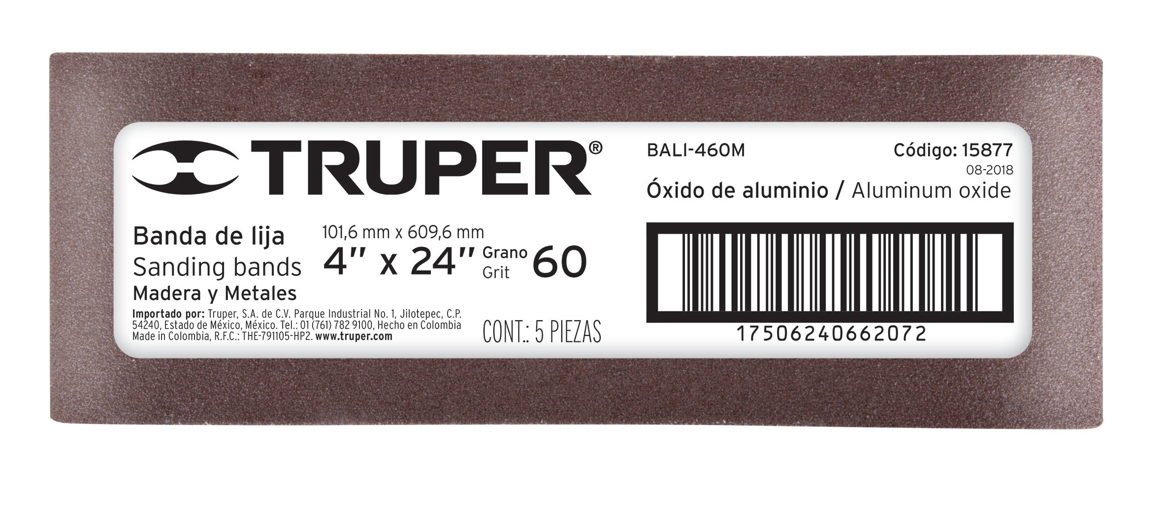 Truper BALI-460M Banda de lija para madera 4x24' grano 60 - Ferrenacional