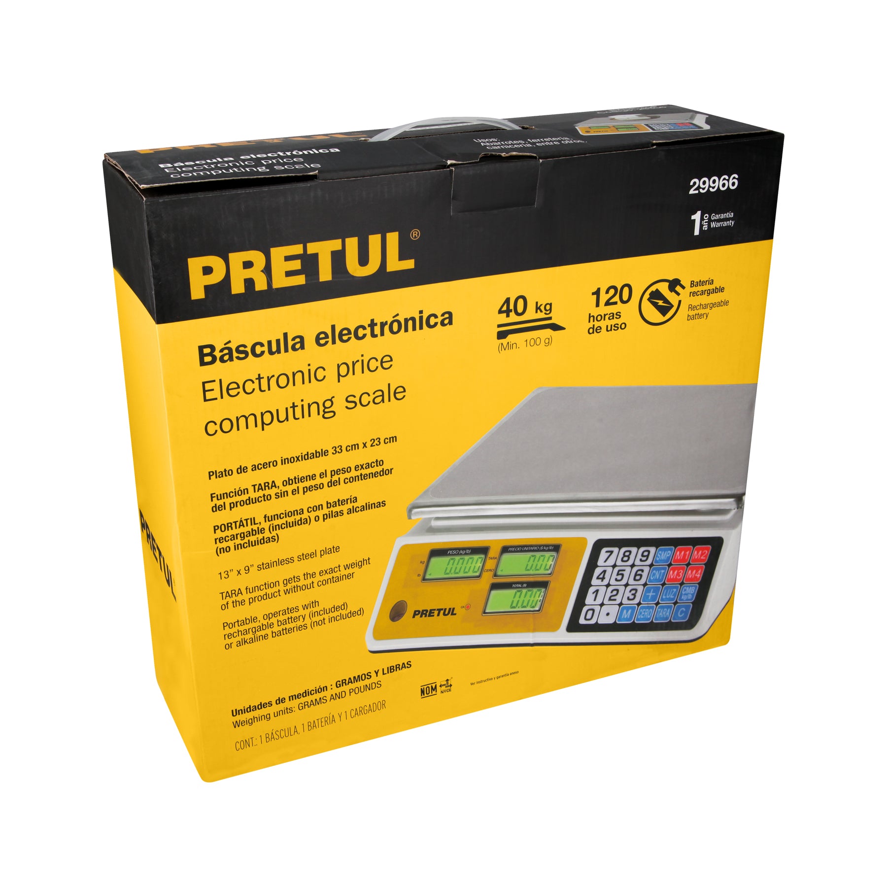 Pretul BASE-40P Báscula electrónica multifunciones capacidad 40 kg, Pretul