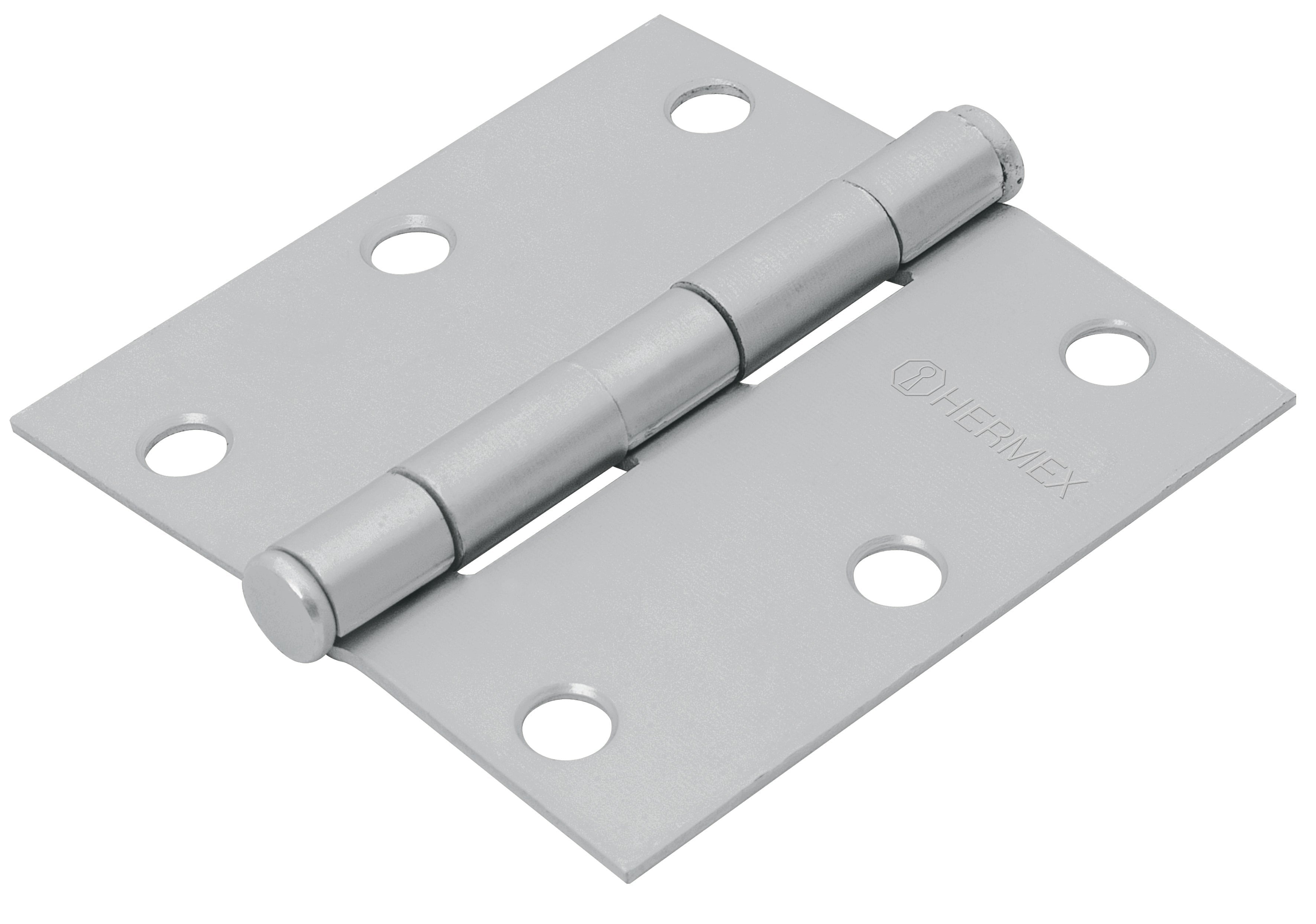 Hermex BC-303PP Bisagra cuadrada 3', acero cromo mate, plana, Hermex Basic - Ferrenacional