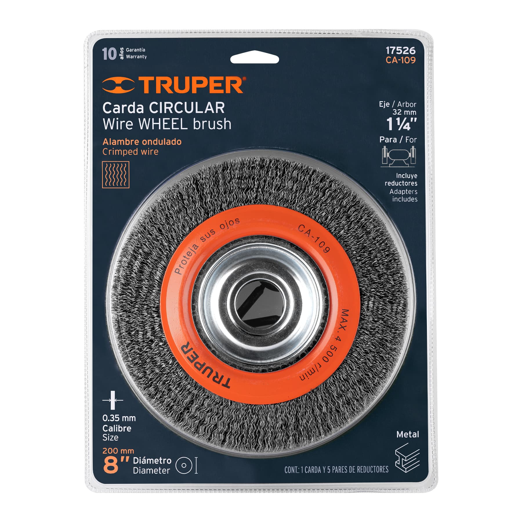 Truper CA-109 Carda alambre ondulado 8' x 1' para esmeril