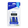 Volteck CA-RE-10 Cargador de pilas, AA, AAA, incluye 4 pilas AA