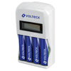 Volteck CA-RE-10 Cargador de pilas, AA, AAA, incluye 4 pilas AA
