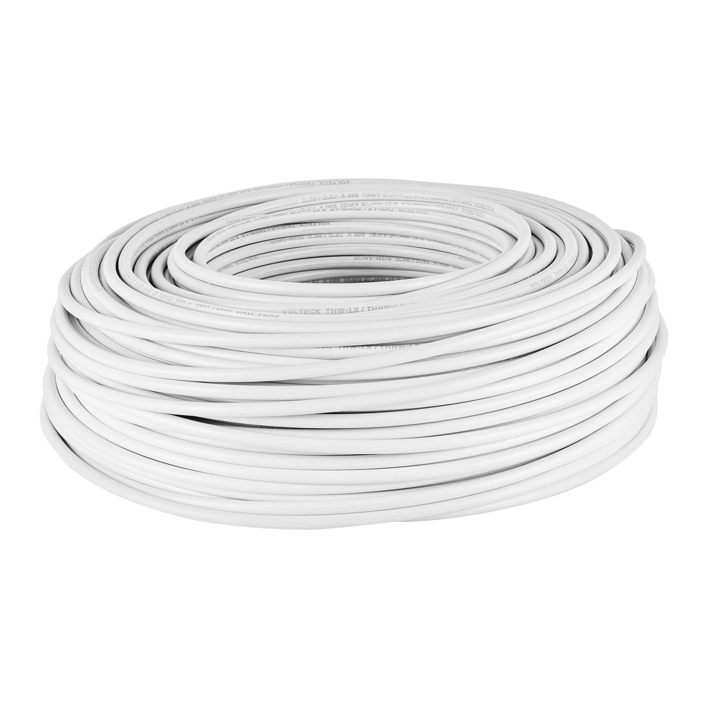 Volteck CAB-8B Cable THHW-LS, 8 AWG, color blanco rollo 100 m