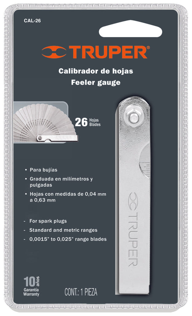 Truper CAL-26 Calibrador de 26 hojas std / mm