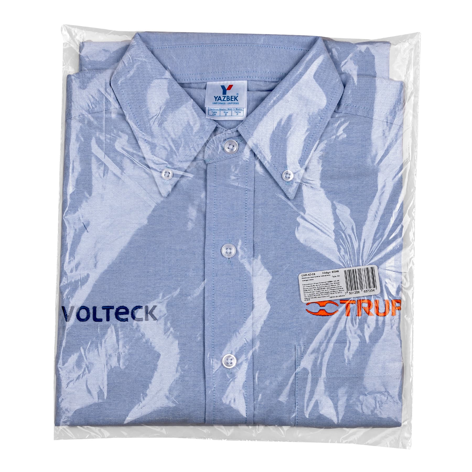 Truper CAM-AZ-CS Camisa azul para caballero, manga corta talla CH