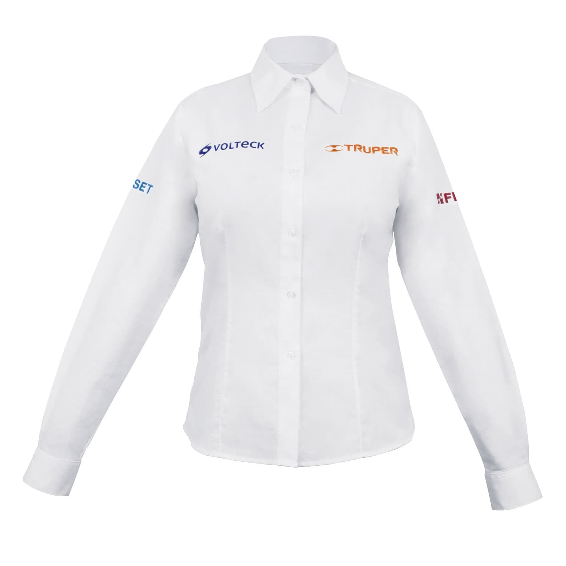 Truper CAM-BCO-DLM Camisa blanca para dama, manga larga, talla mediana