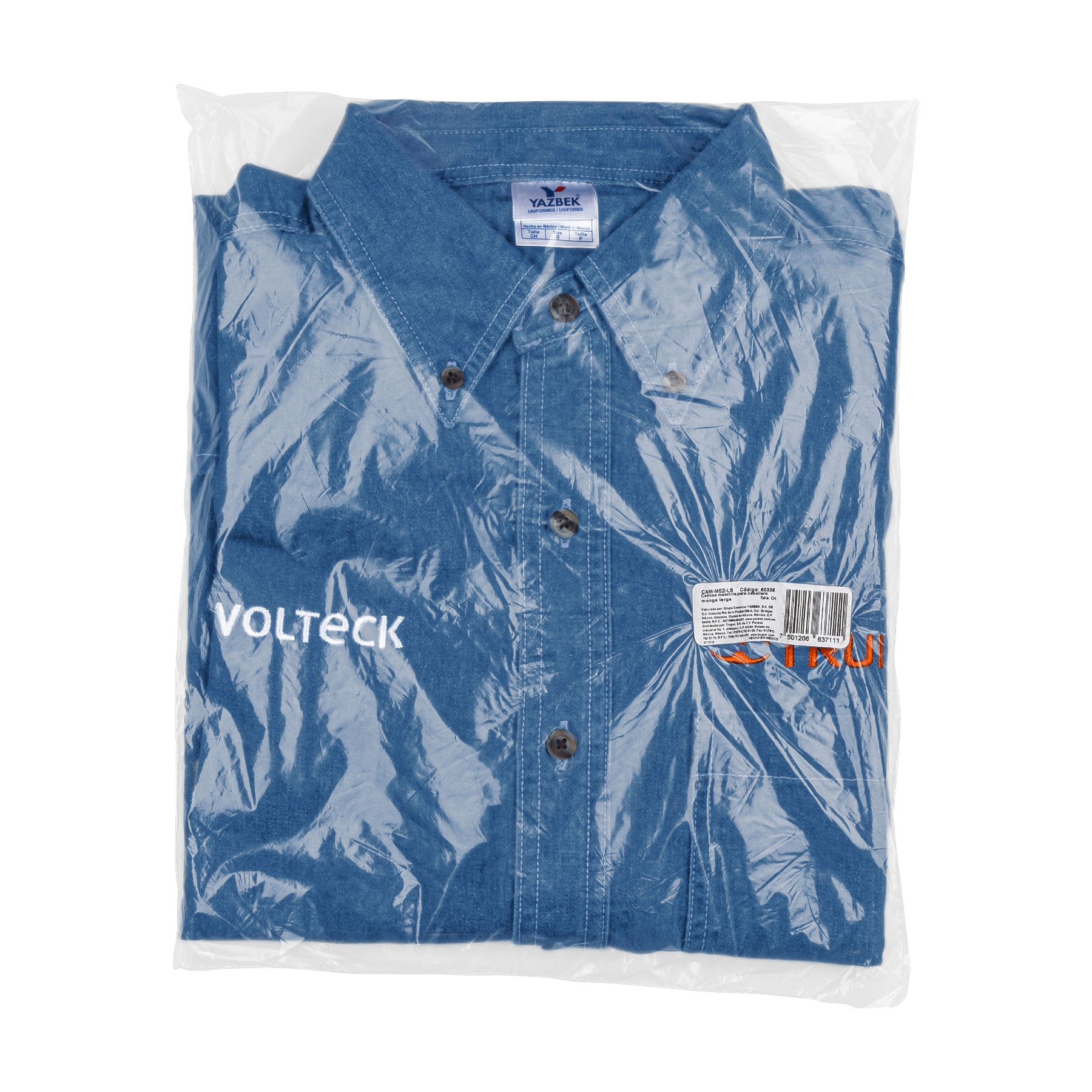 Truper CAM-MEZ-LS Camisa de mezclilla para caballero, manga larga talla CH
