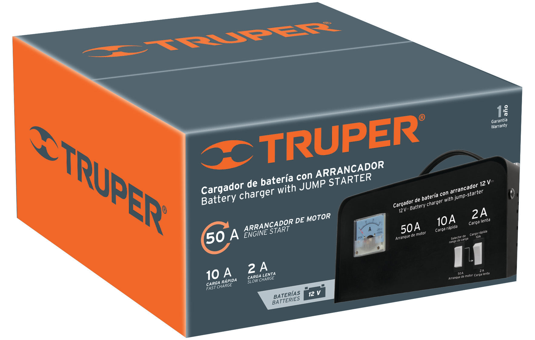 Truper CARBA-50 Cargador de baterías 12 V, 50 A