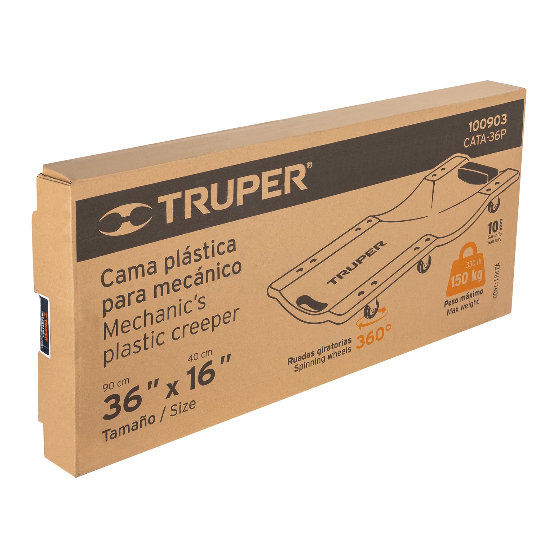 Truper CATA-36P Cama de plástico 36' para mecánico