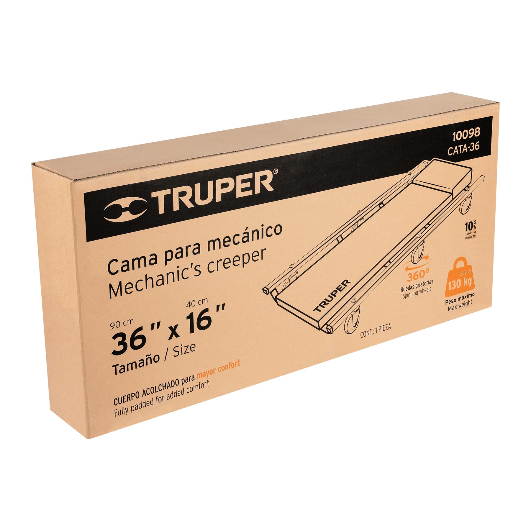 Truper CATA-36 Cama de mecánico de 36'