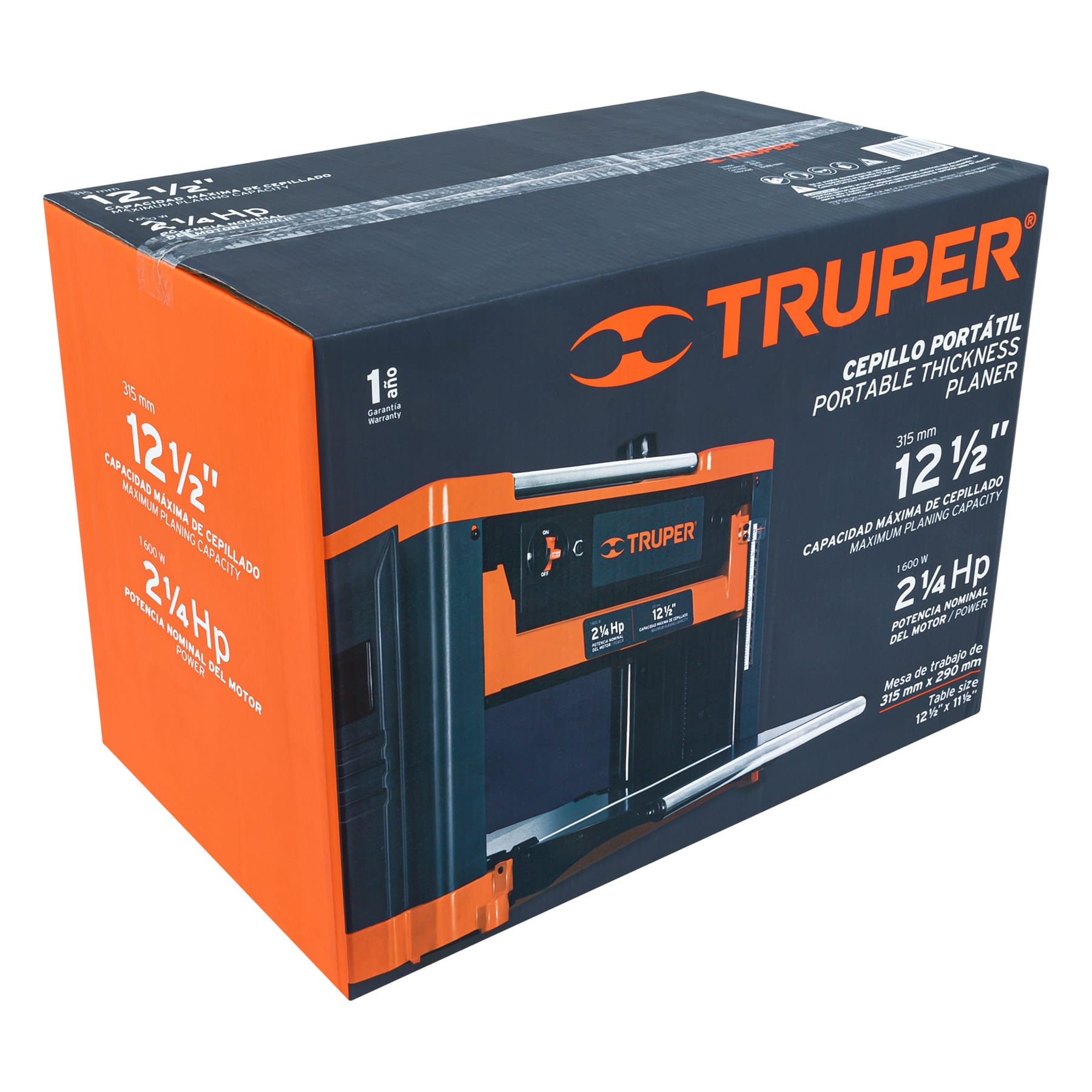 Truper CEP-12 Cepillo portátil 12 1/2', 2 1/4 HP