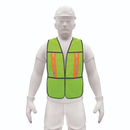 CHS-200V Chaleco de seguridad con cintas reflejantes, verde, Pretul