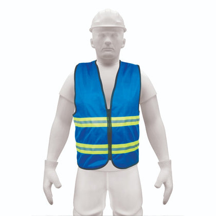 Truper CHS-600A Chaleco de seguridad, alta visibilidad, con cierre, azul