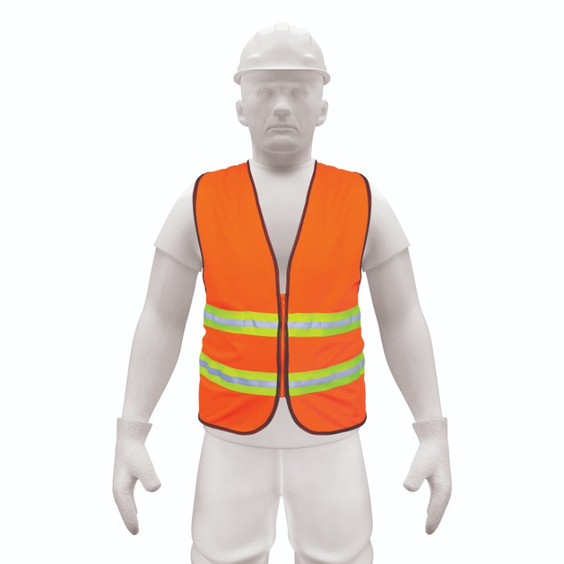 Truper CHS-600N Chaleco de seguridad, alta visibilidad, con cierre, naranja