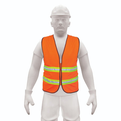 Truper CHS-600N Chaleco de seguridad, alta visibilidad, con cierre, naranja