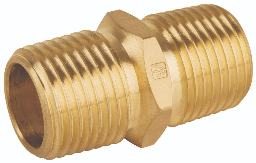 Foset CLG-666 Niple unión de latón NPT 1/2' con tuerca hexagonal