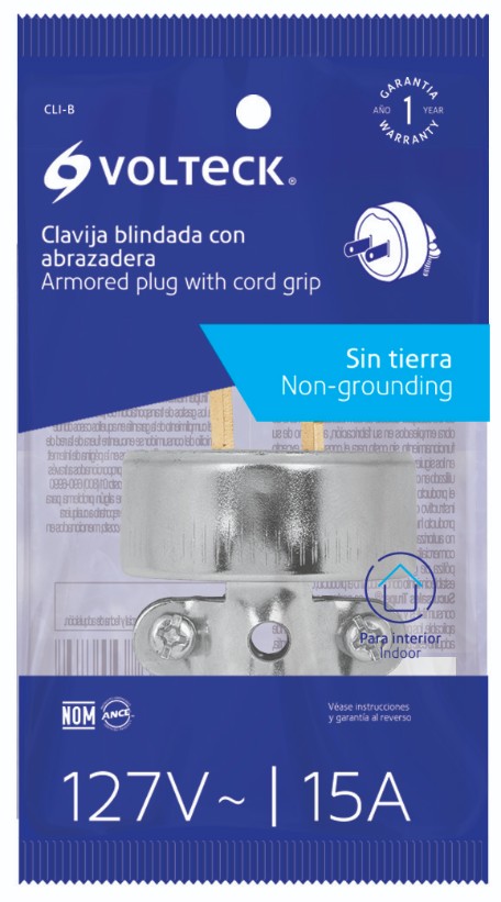 Volteck CLI-B Clavija industrial blindada, sin tierra