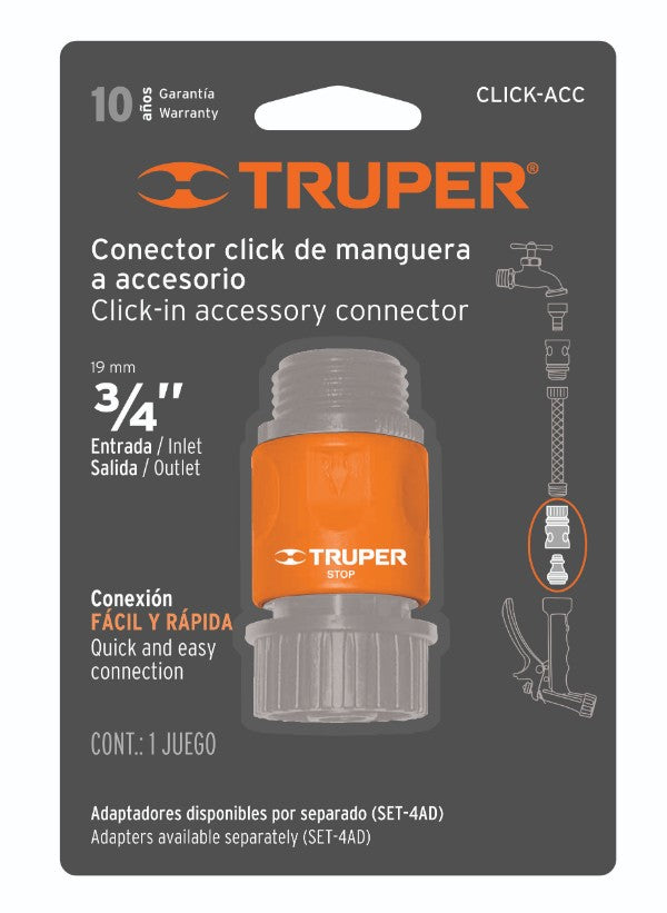 Truper CLICK-ACC Conector rápido, manguera-accesorio