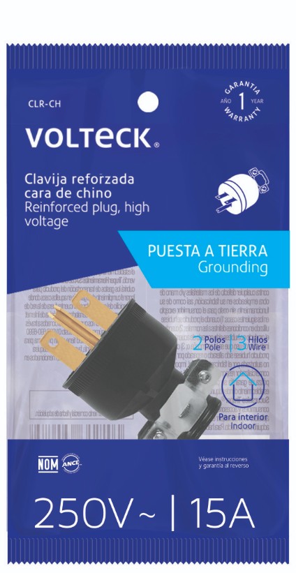 Volteck CLR-CH Clavija reforzada cara de chino