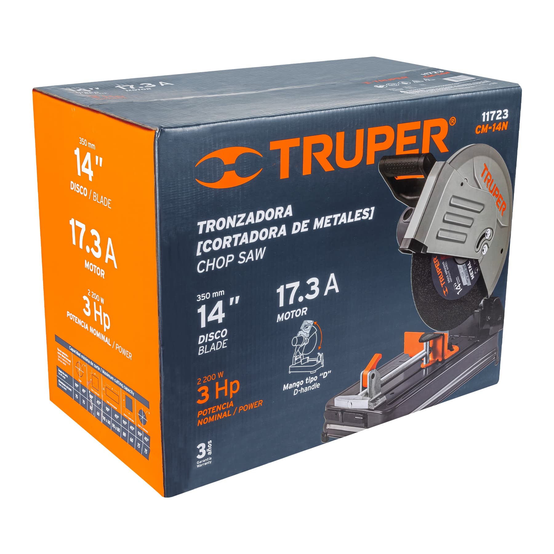 Truper CM-14N Tronzadora / cortadora de metales, 14', industrial, 2,200 W
