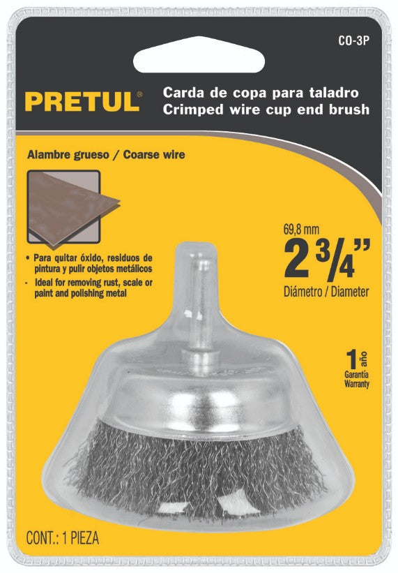 Pretul CO-3P Carda de copa, alambre grueso, calibre 0.3 mm, 2-3/4', Pretu