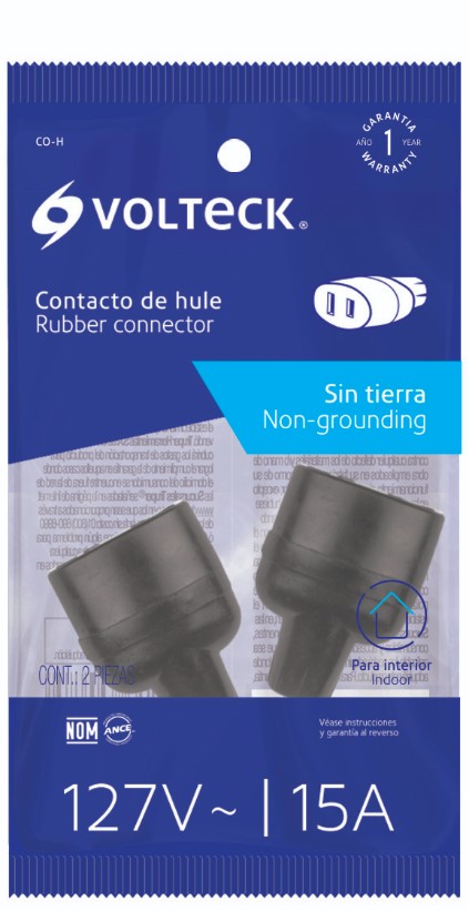 Volteck CO-H Contacto de hule, bolsa con 2 pzas, Volteck