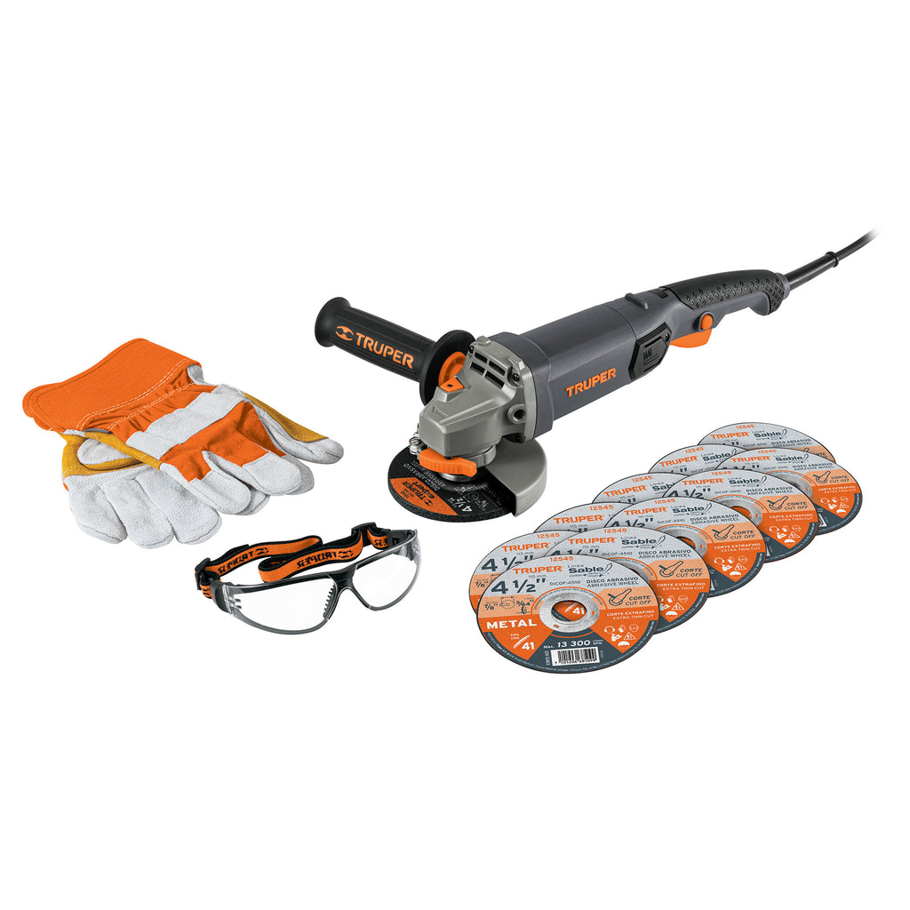 Combo Esmeriladora Industrial 4-1/2" 950 W - Truper Expert COMBOE-4590N
