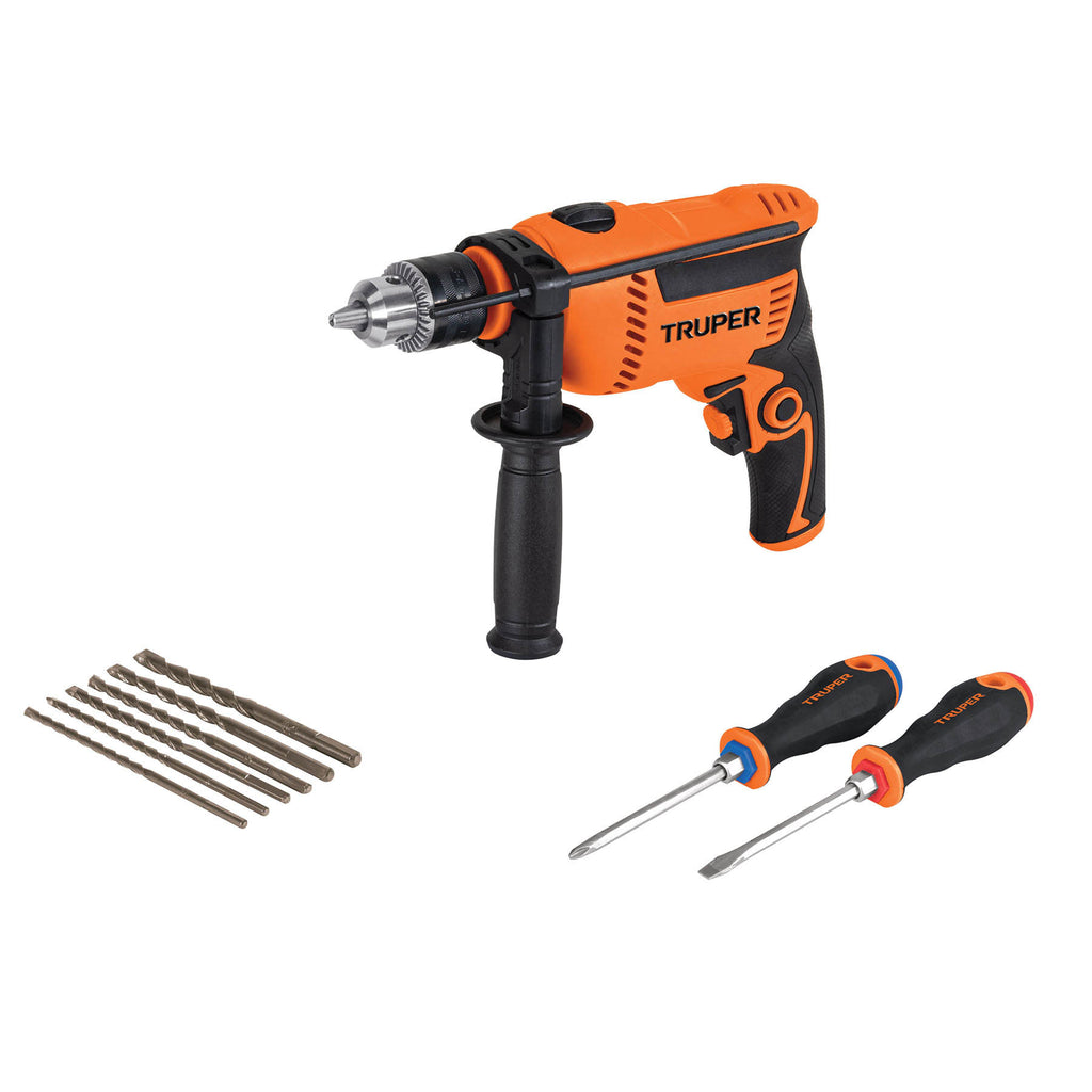 Truper COMBOR-1/2A7 Rotomartillo 1/2' 650 W, 6 brocas y 2 desarmadores