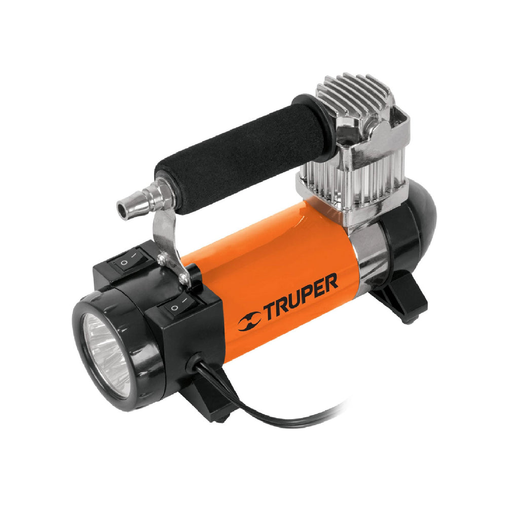 Truper COMP-12 Compresor de aire 12 V portátil, para auto, incluye maletín