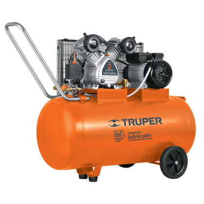 Truper COMP-120LH Compresor horizontal 120 L, 4 HP (potencia máxima ), 220 V