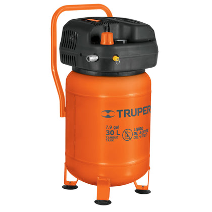 Truper COMP-30S Compresor de aire libre de aceite, 30 L, 3 HP (potencia máx)