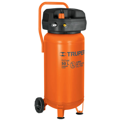 Truper COMP-50S Compresor de aire libre de aceite, 50 L, 3 HP (potencia máx)