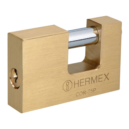 Hermex COR-75P Candado antipalanca, 75mm, cuerpo de latón, Hermex Basic