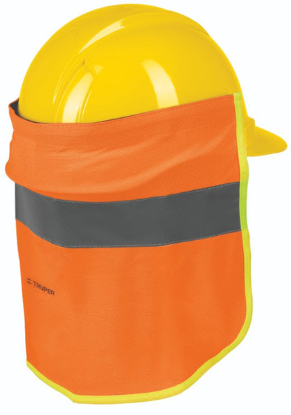 Truper CUNU-N Cubrenuca para casco, naranja con reflejante, 30 cm