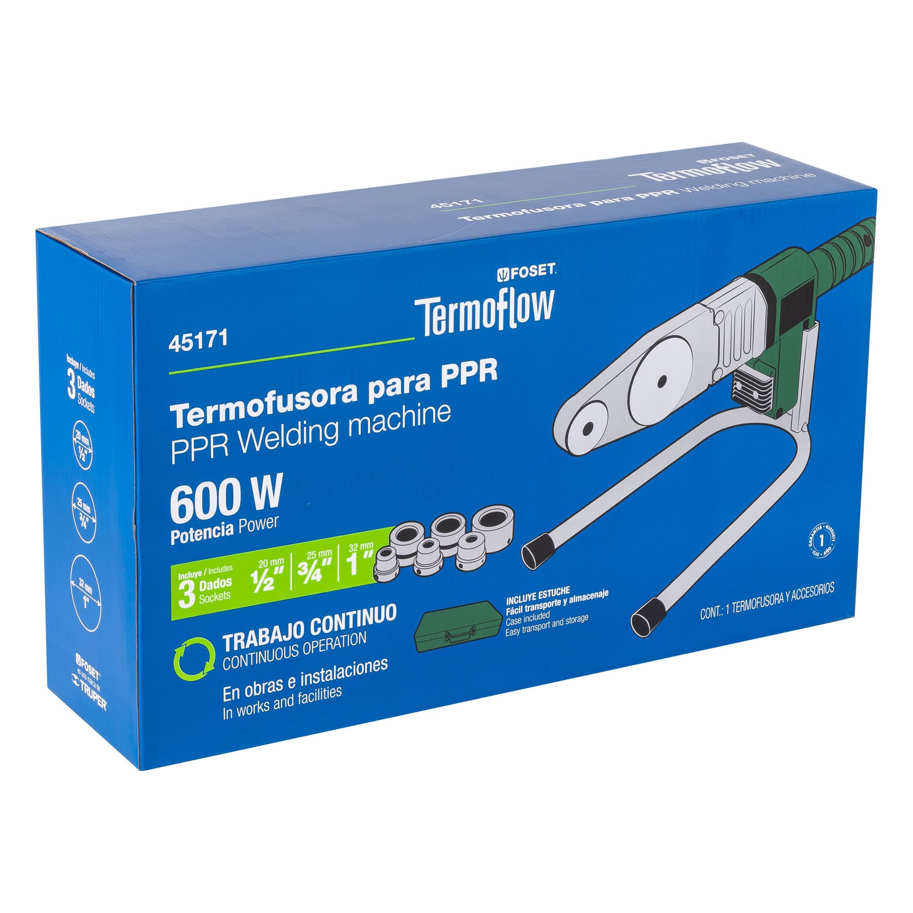 Foset CV-TER Termofusora 600W para PPR con dados de 20, 25 y 32 mm