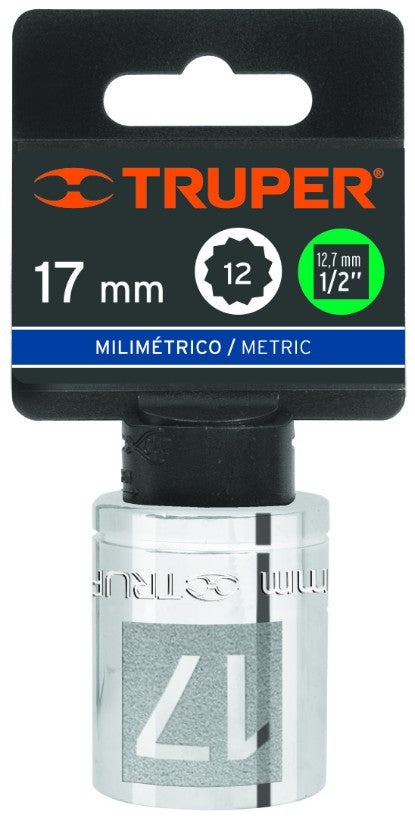 Truper D-1217-EM Dado de 12 puntas, cuadro 1/2' de 17mm