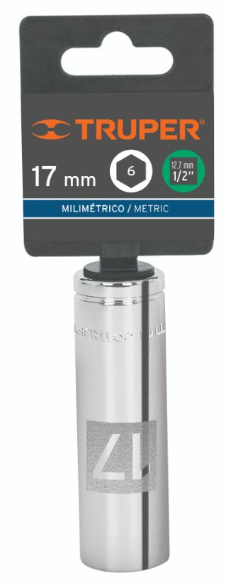 Truper D-1217-ML Dado de 6 puntas, cuadro 1/2' de 17mm