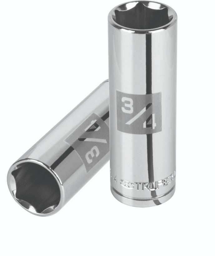 Truper D-1224-HL Dado de 6 puntas, largo, cuadro 1/2' de 3/4'