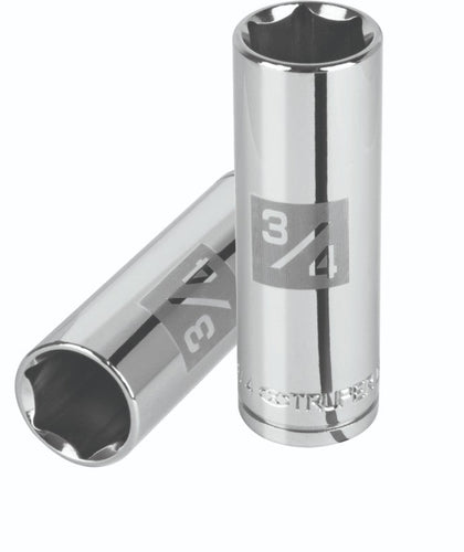 Truper D-1224-HL Dado de 6 puntas, largo, cuadro 1/2' de 3/4'