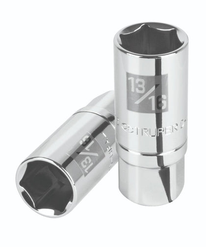 Truper D-1226-HPAL Dado de 6 puntas largas de 13/16' para bujías, cuadro 1/2'