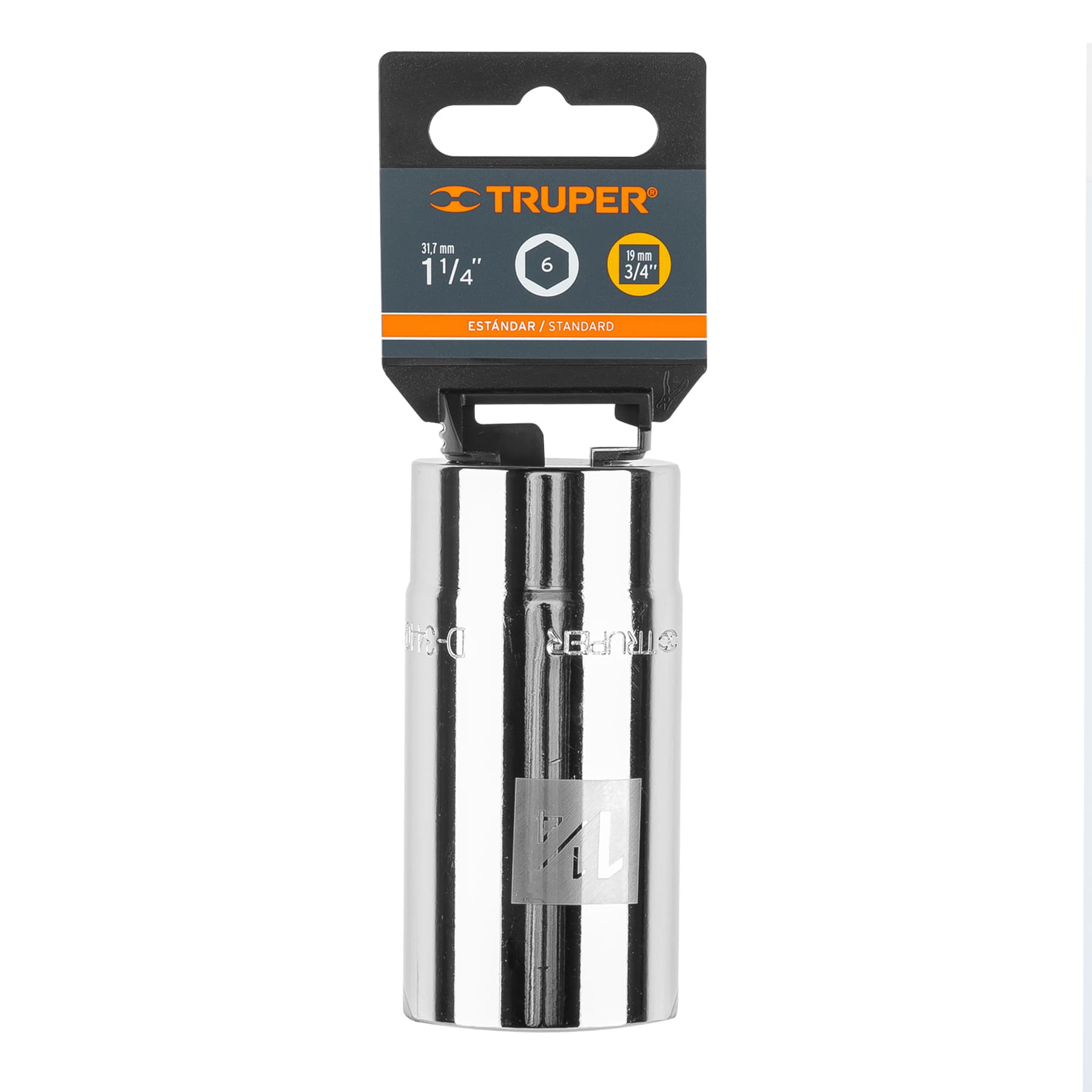 Truper D-3440-HL Dado largo de 1-1/4', 6 puntas, cuadro 3/4'