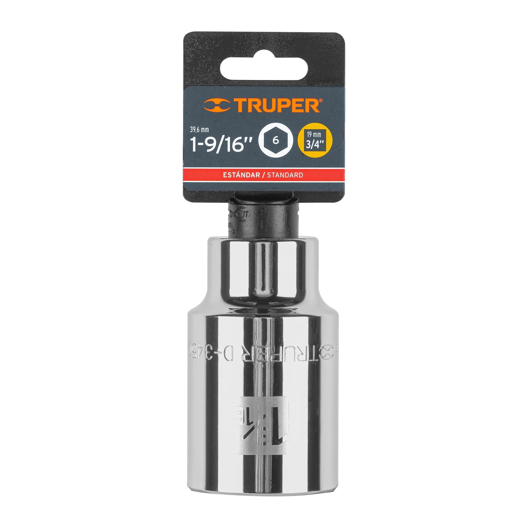 Truper D-3450-HL Dado largo de 1-9/16', 6 puntas, cuadro 3/4'