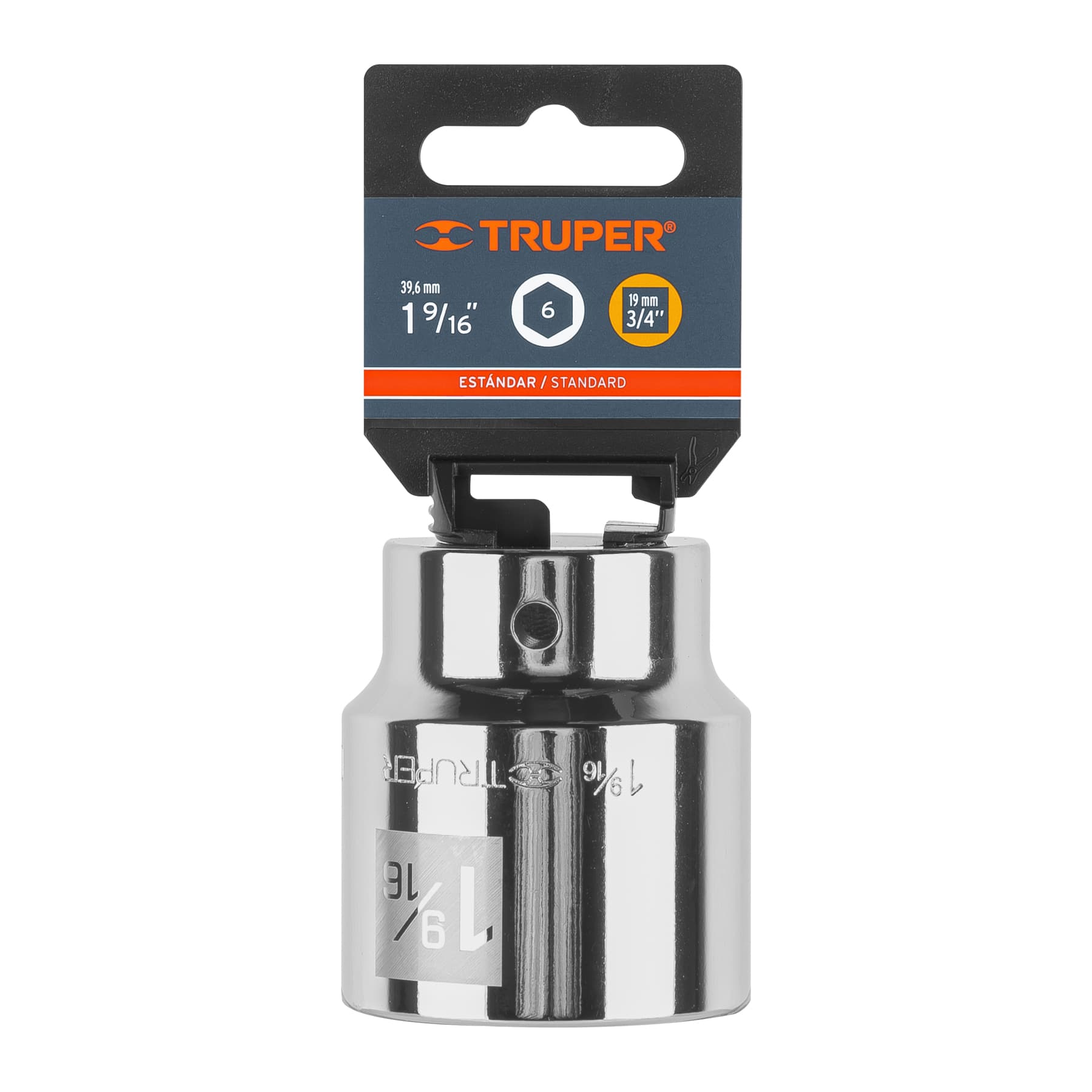 Truper D-3450-H Dado de 1-9/16', 6 puntas, cuadro 3/4'
